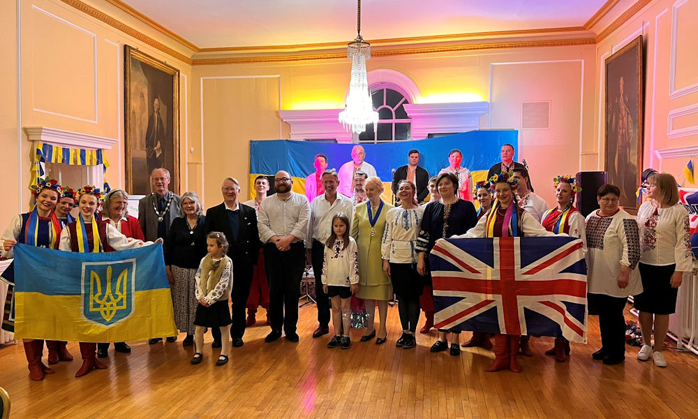 Jonathan Djanogly MP at the Benefit for Ukraine event held at Huntingdon Town Hall