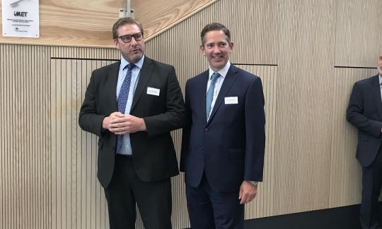 Jonathan Djanogly MP at the official opening of the iMET training facility on Alconbury Weald
