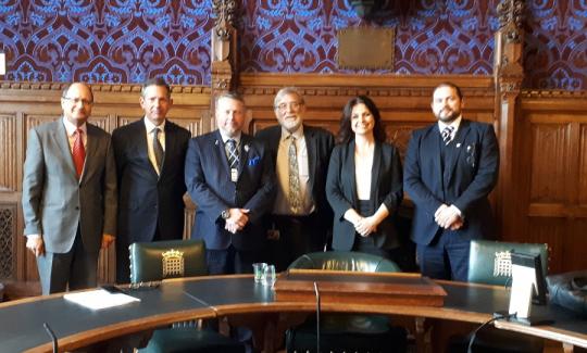 Jonathan Djanogly attends a meeting with the PCC in Parliament