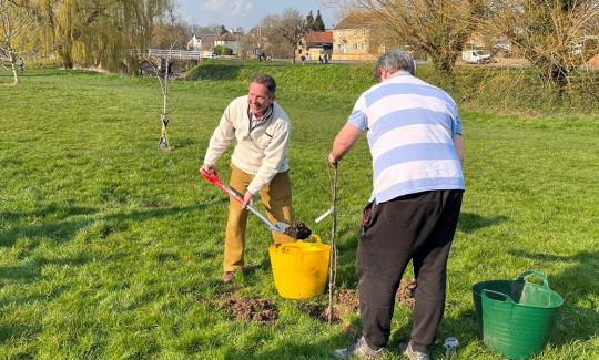 Jonathan taking part in Alconbury Parish Council’s tree planting event for the Queen’s Green Canopy jubilee initiative