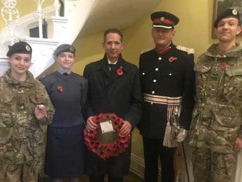 Jonathan Djanogly MP attends the 2018 St Ives Remembrance service
